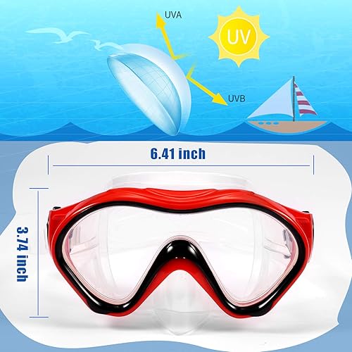 Miniatura 2 de Máscara de natación para niños, gafas de natación con cubierta para la nariz, máscara de buceo para buceo, lente antivaho impermeable, enchufe de