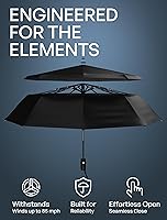Vista 2 de REPEL Windproof Travel Umbrella - Compact & Withstands Winds up to 85MPH , Strongest Premium Auto Folding Umbrella for Rain and Sun - Durable, Light