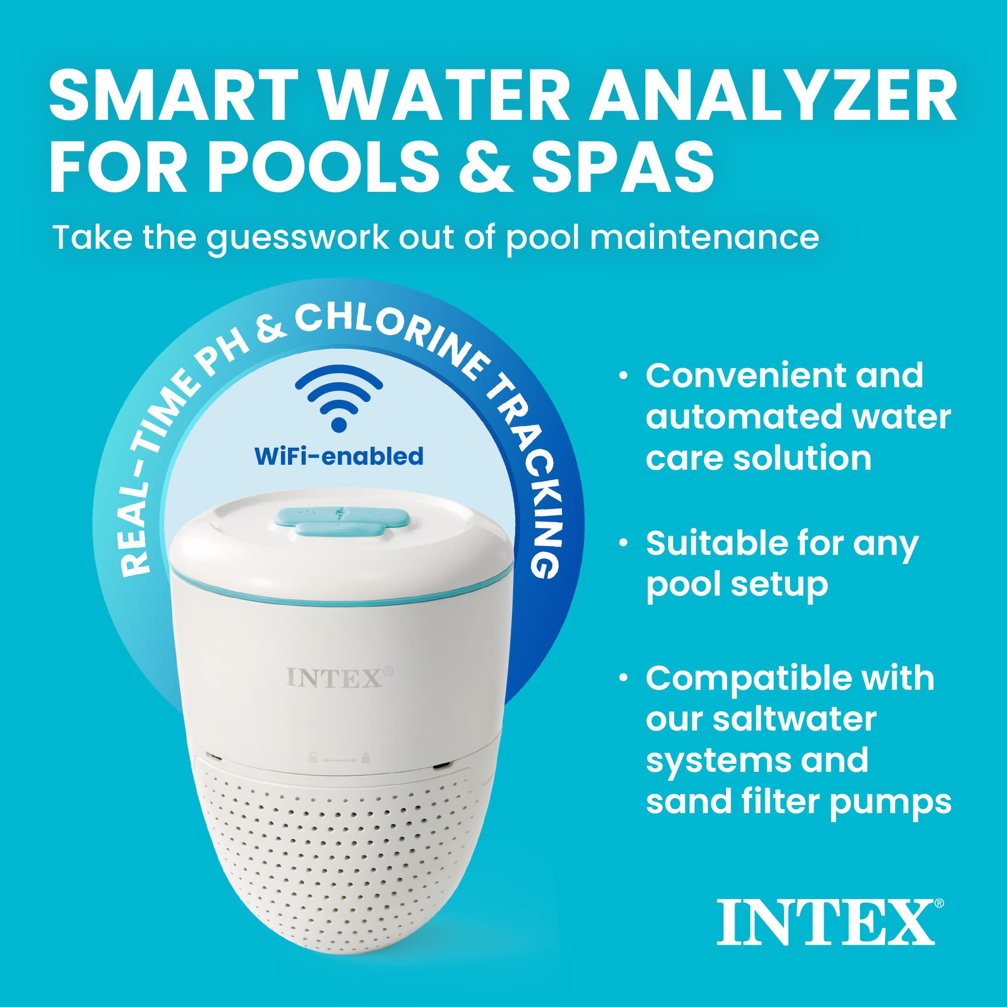 INTEX 28607E Testeur d'eau pour piscine et spa Système de surveillance