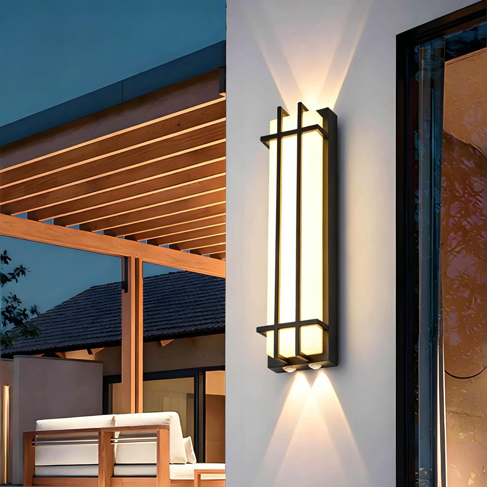 SDUYTDG IP65 Waterproof Outdoor Wall Sconce, Exterior Light Fixtures Wall Mount for House,Black Aluminum Front Porch Lights, Waterproof Outside Lighting for House Patio Front Porch Garage Entryway