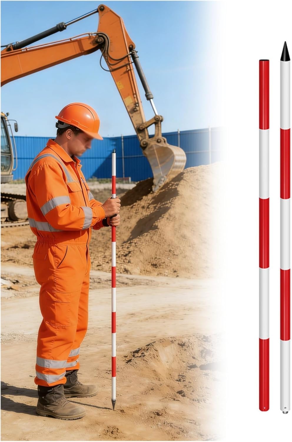 VUIKLCty Survey Prism Pole For Tunnel Subway Mine & Construction Monitoring