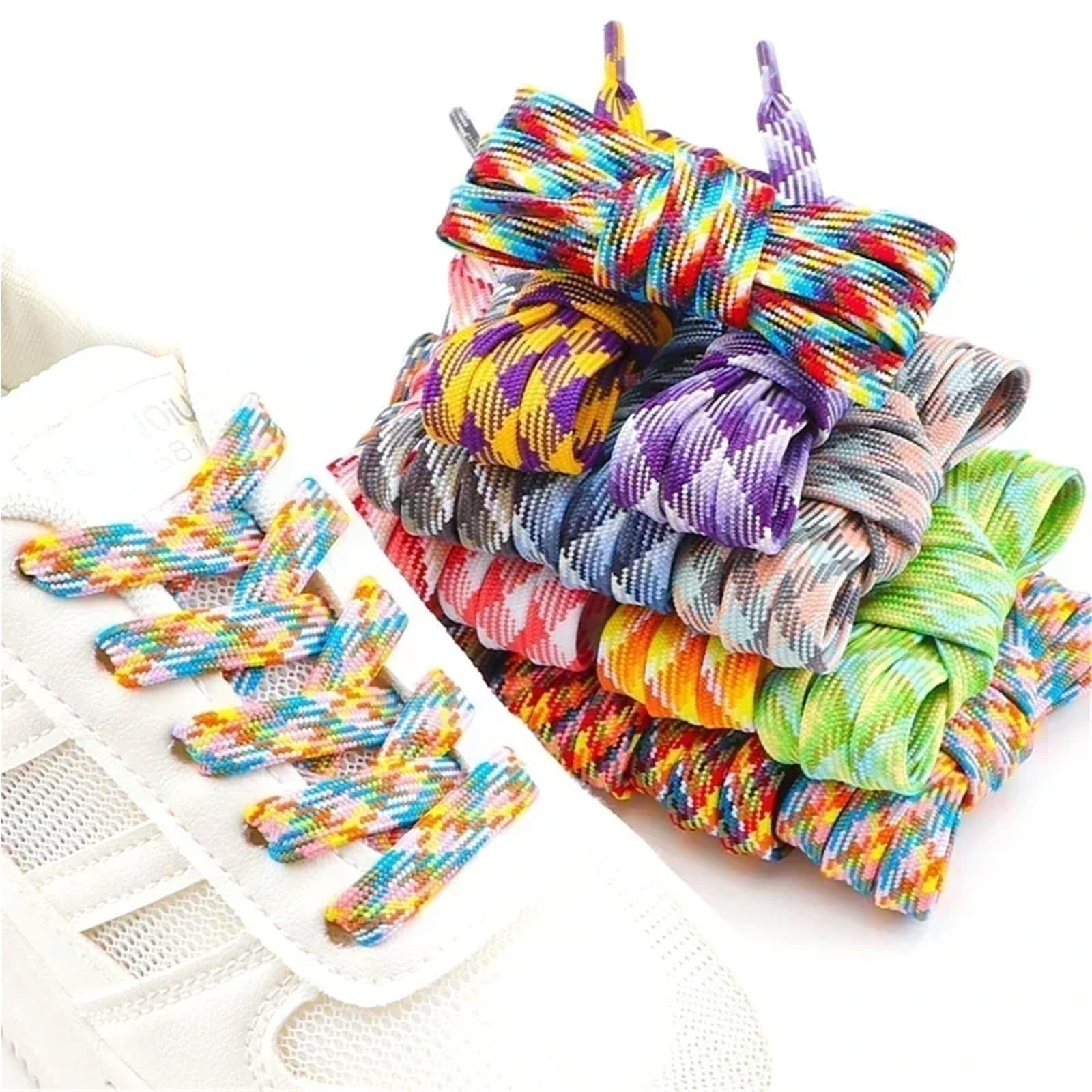 5pairs Bunte Gestreifte Schnürsenkel Sneakers Flache Für Sneaker