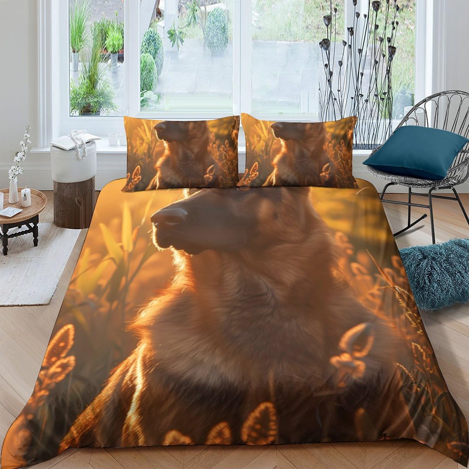 Ctjqhvkz Style-5 3D Printed Lion Forest Fitted Sheet Microfiber Soft Durable Animal Bed Cover For Bedroom Guest Room Decor Single（135X200cm）