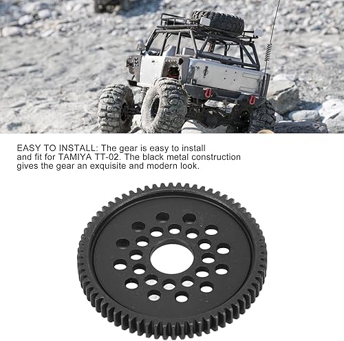 Miniatura 3 de Engranaje de RC, desgaste de acero 68T de alta velocidad de control remoto de coche de engranaje de recambio para engranaje de acero TT02, #611