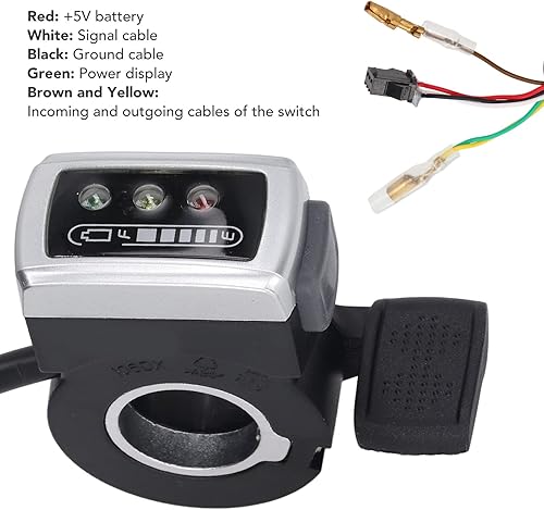 Miniatura 2 de Empuñadura de acelerador de bicicleta eléctrica, acelerador de dedo de scooter con interruptor de estado de la batería Mango acelerador de dedo para