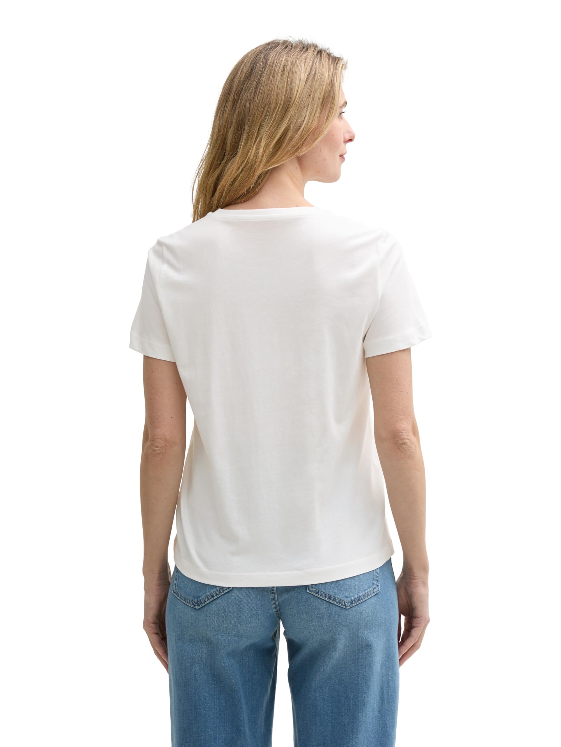Tom Tailor Damen 1045534 T-Shirt, 10315 - Whisper White, XXL EU – Ansicht 2