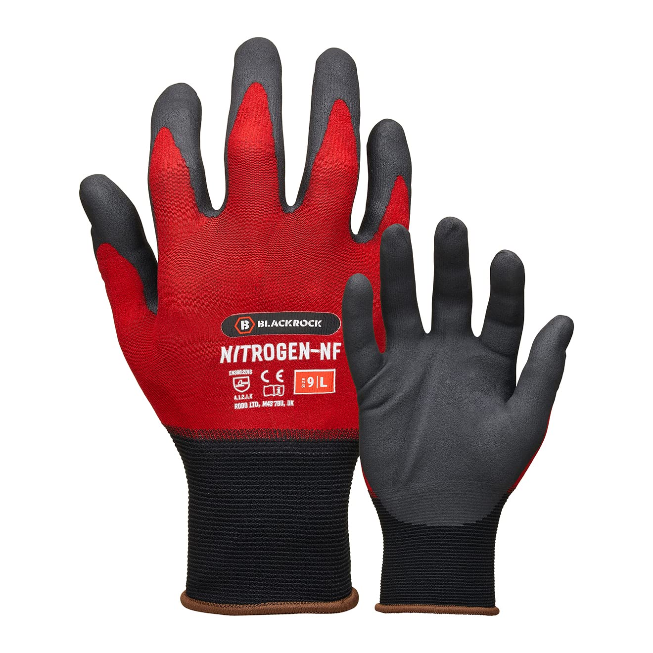 Blackrock Nitrogen-NF Ultra-Lightweight Safety Work Gloves Men's & Women's, Nitrile Foam Coating for Dry, Wet and Oily Grip, Stretch Fit Nylon Liner, Ideal for Handling, Engineering, Home Improvement