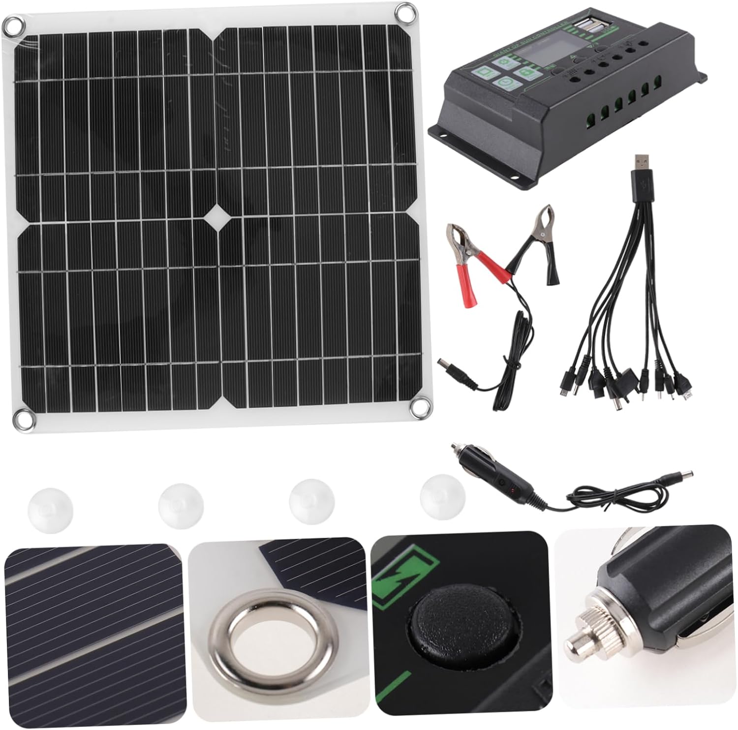 Monocrystalline Solar Panel Kit Lightweight Efficient Solar Charger for for Camping Hiking and Emergency Power Needs