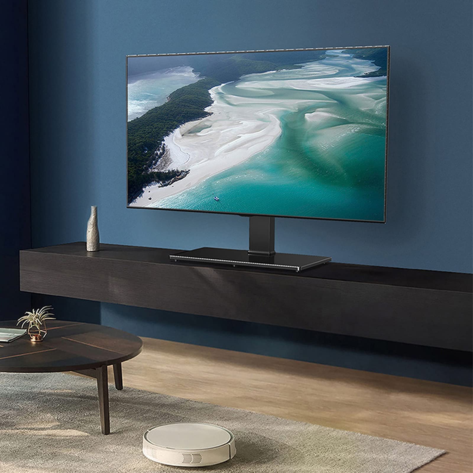 TV Stand Desktop Regolabile TV Stand Desktop Display Hanger Universal 37 "-65" in Acciaio TV Base, Max. VESA 60. 0x400mm e Tiene Fino a 110 libbre .per casa, Ufficio