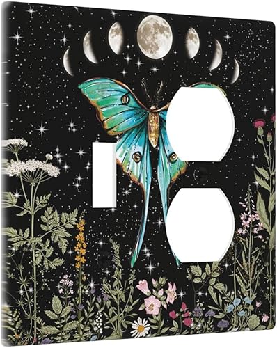 Miniatura 10 de Cubiertas artísticas de interruptor de luz artística de medallón oriental bohemiomutil, 1 cuadrilla, cubierta de placas de pared para dispositivo