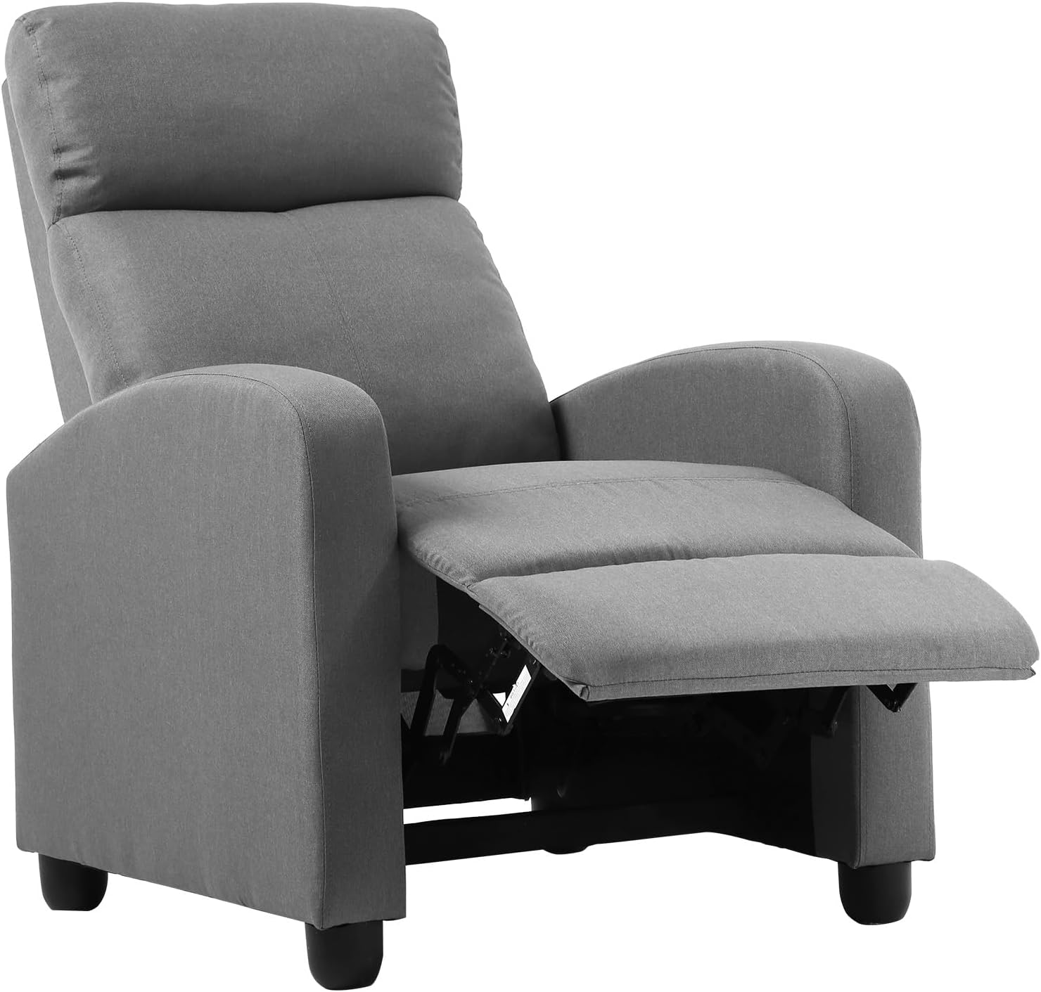 Recliner Chair for Adults, Living Room Chairs, Reading Chair with Fabric Padded Seat Backrest, Modern Reclining Easy Lounge, Bedroom Chair, Recliner Chair for Bedroom (Grey)