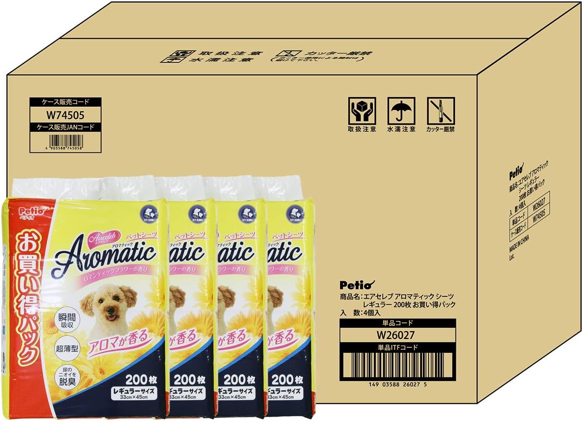 [Amazon.co.jp Exclusive] Petio Air Celebrity Aromatic Sheet Regular 200 Sheets x 4 (Case Sold Only)