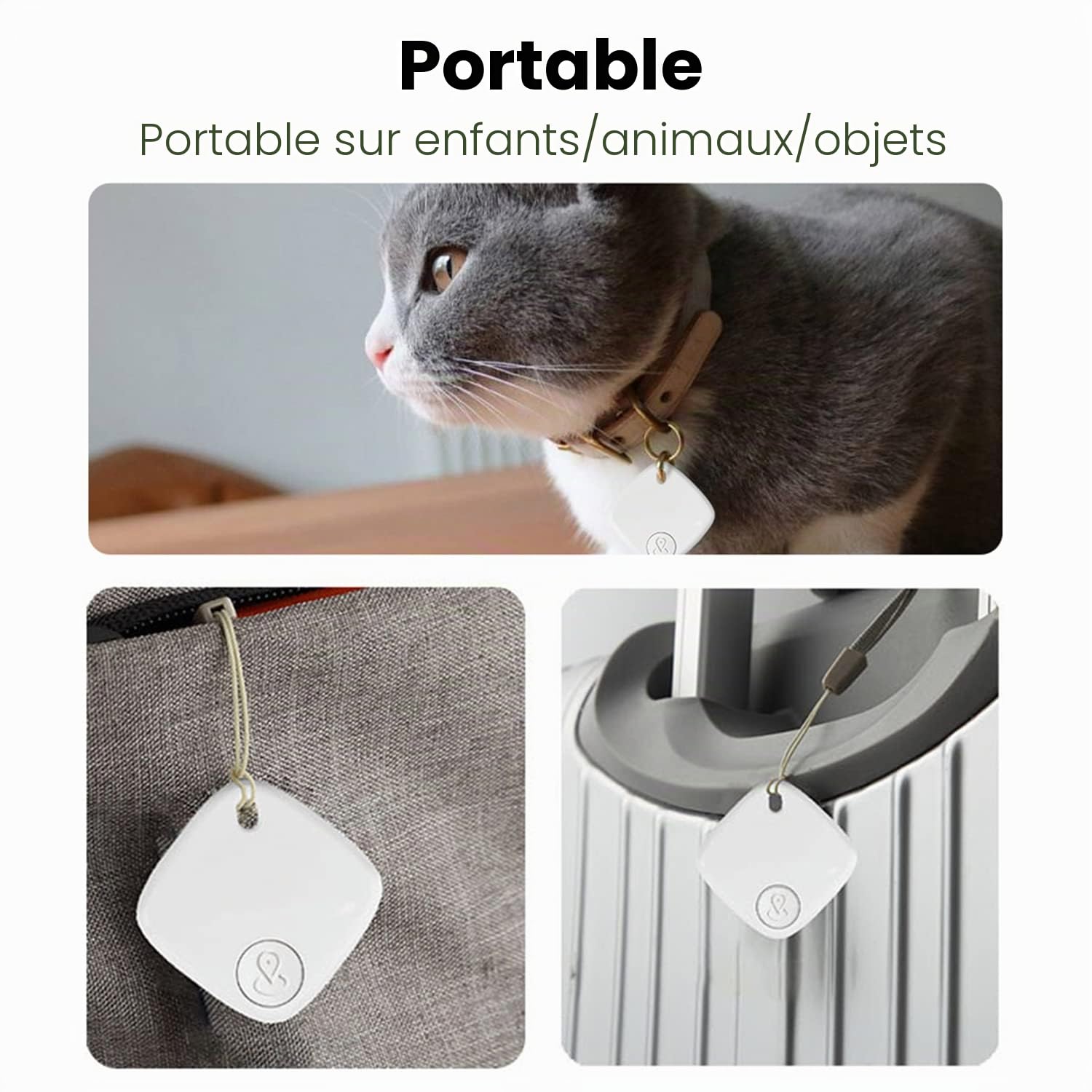 Tracker Bluetooth et localisateur d'articles : localisateur de clés, étiquette intelligente fonctionne avec Apple Find My (compatible uniquement avec iOS) - Batterie remplaçable de 1 an - Tracker