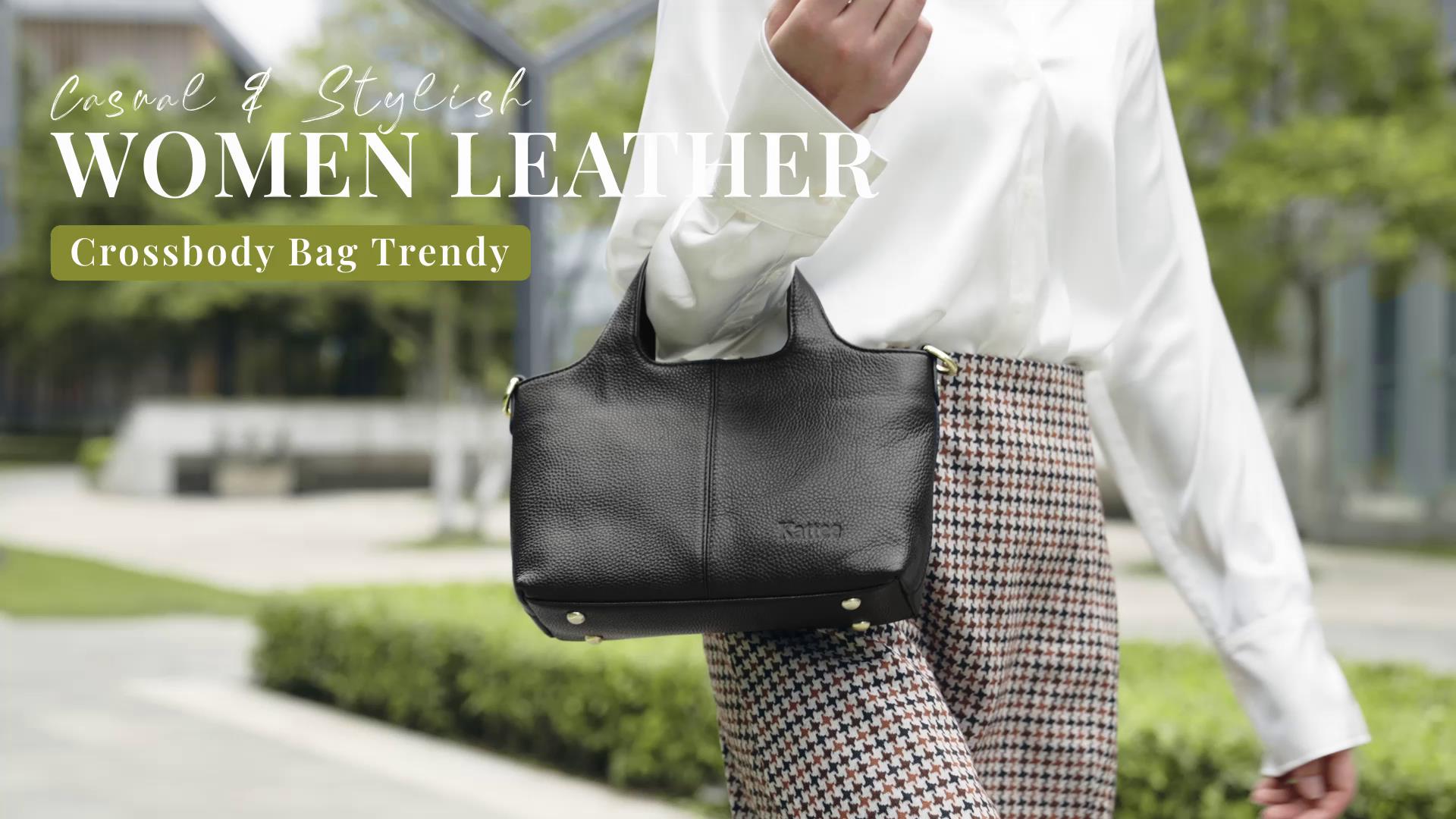 Bolso pequeño de cuero Kattee para mujer con asa superior miniatura 7