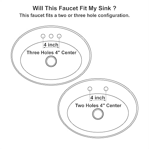 Miniatura 5 de F-M4501-MT - Grifo de baño de dos manijas de 4 pulgadas con drenaje emergente push-up, cumple con cUPC NSF 61-9 AB1953, acabado negro mate