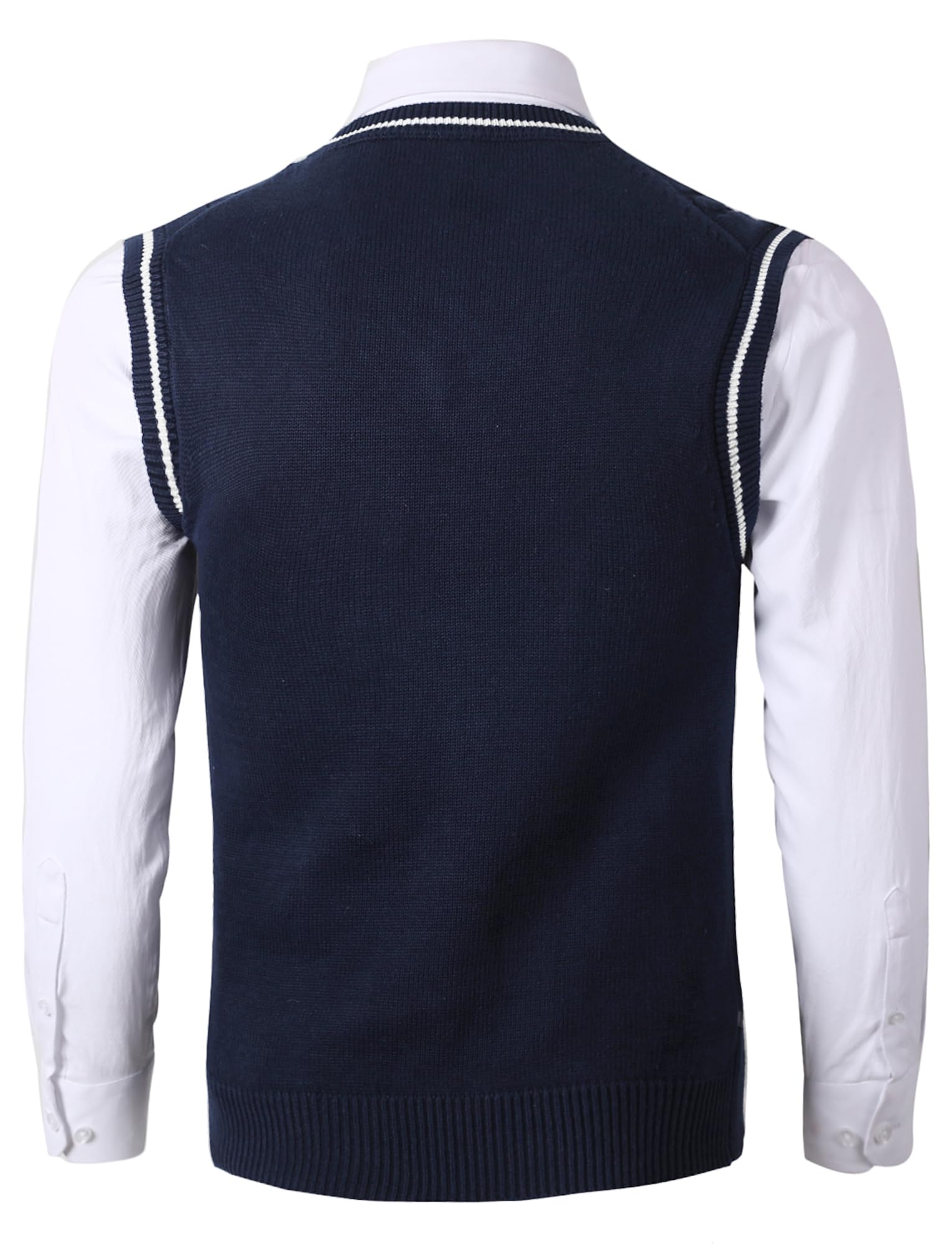 AIEOE - Chaleco de Punto Hombre Suéter sin Mangas Hombres Chalecos Color Sólido con Cuello en V Jerséis Esencial Pullover para Primavera Invierno Otoño - S-2XL