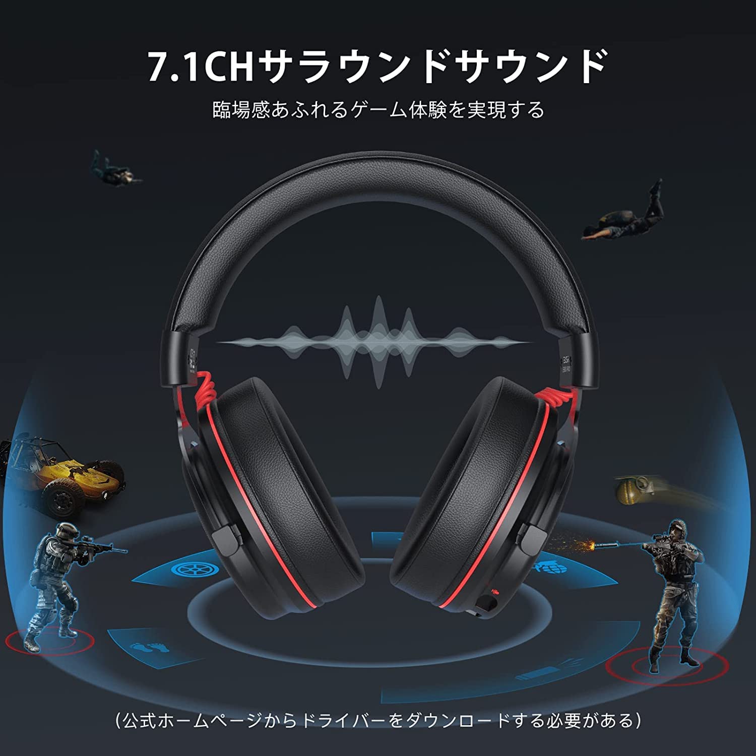 Amazon.co.jp: EKSA E900Pro ゲーミングヘッドセット PS4/PS5/PC用 