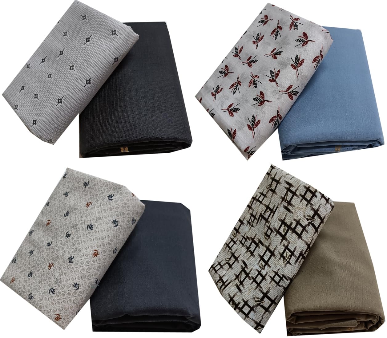 Premium Formal, Polycotton Unstitched Shirt and Trouser Fabric, Standard Size, Pack of 04-image-33