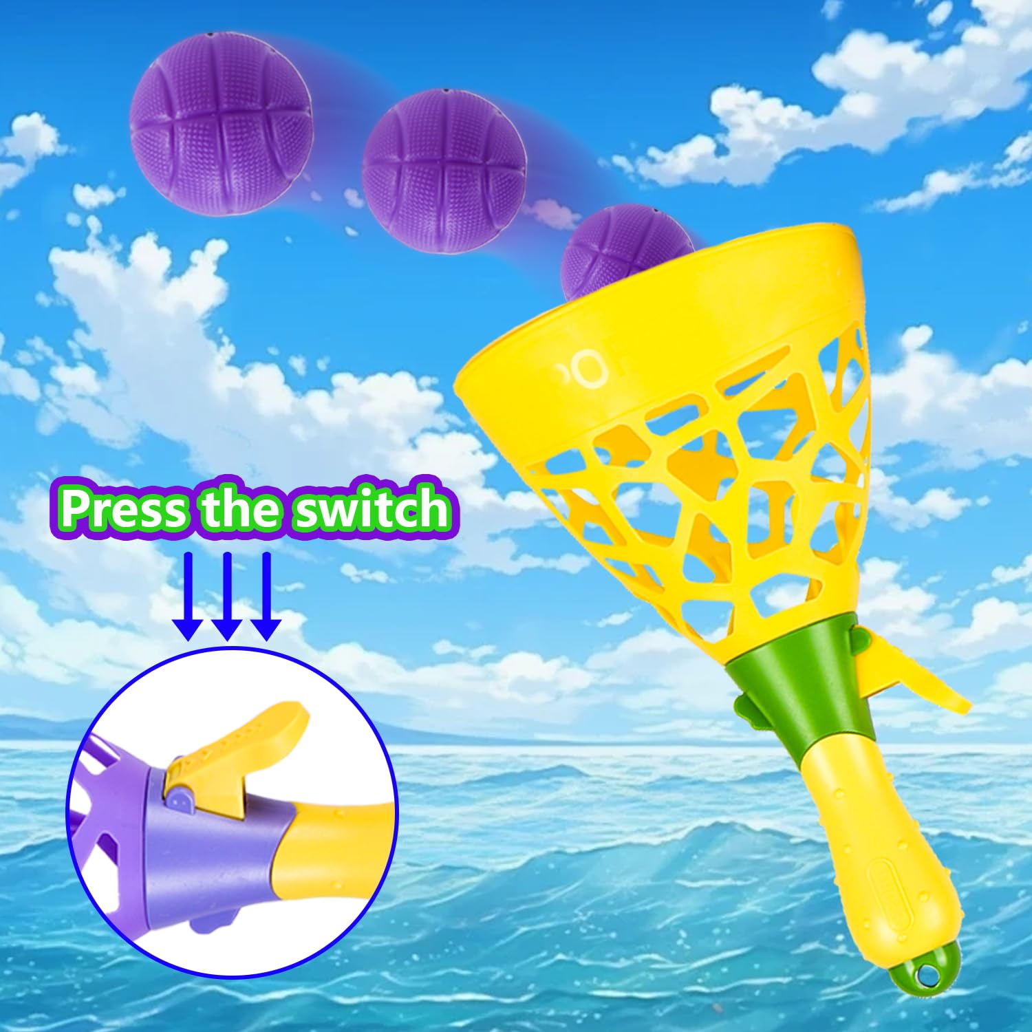 Lbsel attività di Gioco per Bambini all'aperto e al Coperto, Gioco di Cattura Flipper con 2 cestini di Lancio e 10 Palline, bomboniera per Festa di Compleanno per Bambini 4 5 6 7 8 10 12+