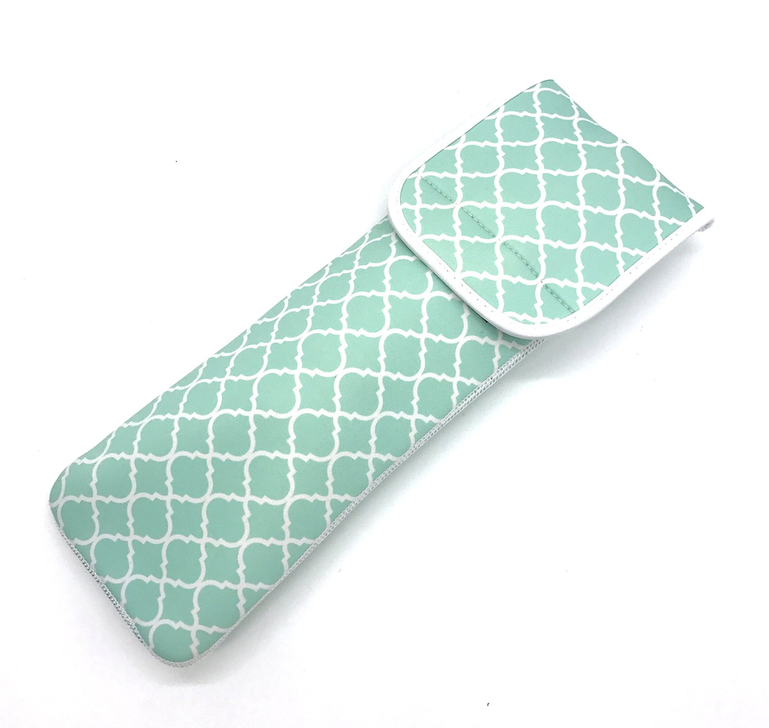 Wanty Hair Straighteners Case with Fastener - Neoprene Curling Iron Holder Flat Iron Curling Wand Travel Cover Case Bag PouchShield Curling Iron Cover - Flat Iron Travel Pouch (Green)