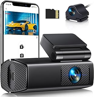 EUKI 4K Wi-Fi Dash Cam, Dual Front & Rear 2.5K+1080P, Magnetic Mount, 64GB SD Included, Advanced Night Vision, 170° Wide View, Loop Recording, G-Sensor, WDR, Parking Monitor, Supports 256GB Max
