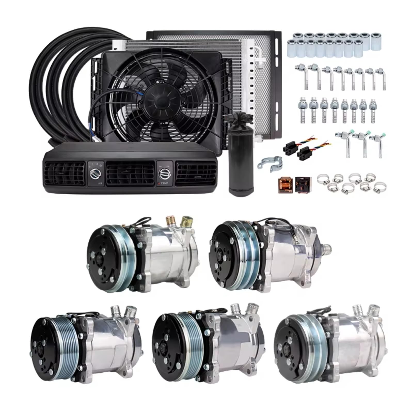 HILLAR Griglia Ventilazione Auto Kit di Sfiato Aria Condizionata Universale Auto Camion Furgoni E Trattori per Jeep Street/Hot Rod Auto d'Epoca | 8PK-12V