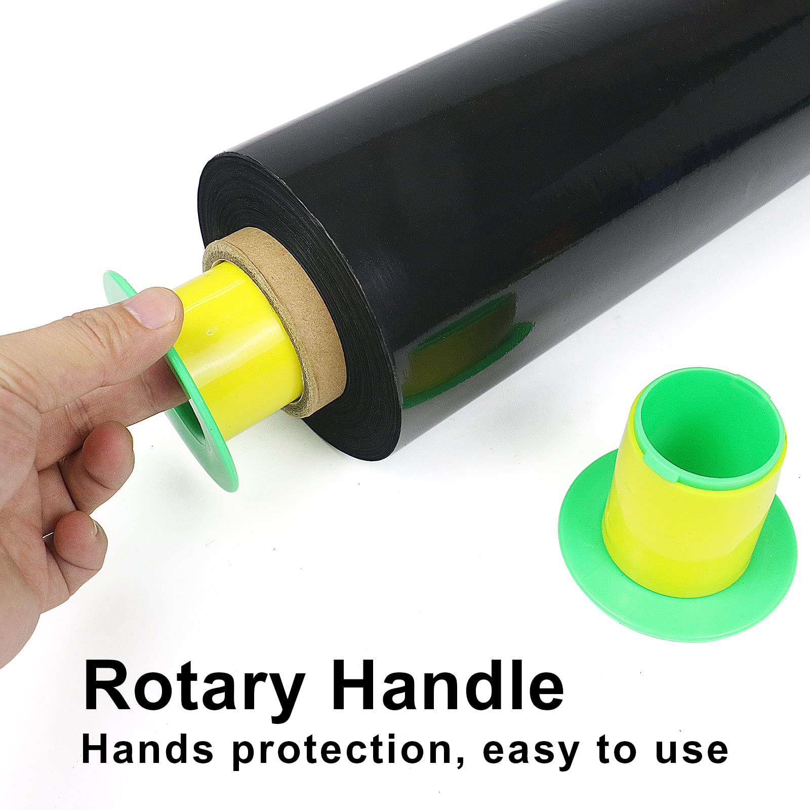 4 Pack Industrial Negro Pallet Stretch Wrap Cling Film 20mic 400mm 260m con plástico rollo handle.Durable Self Adhering embalaje, embalaje, Heavy Duty Shrink Film BOMEI PACK