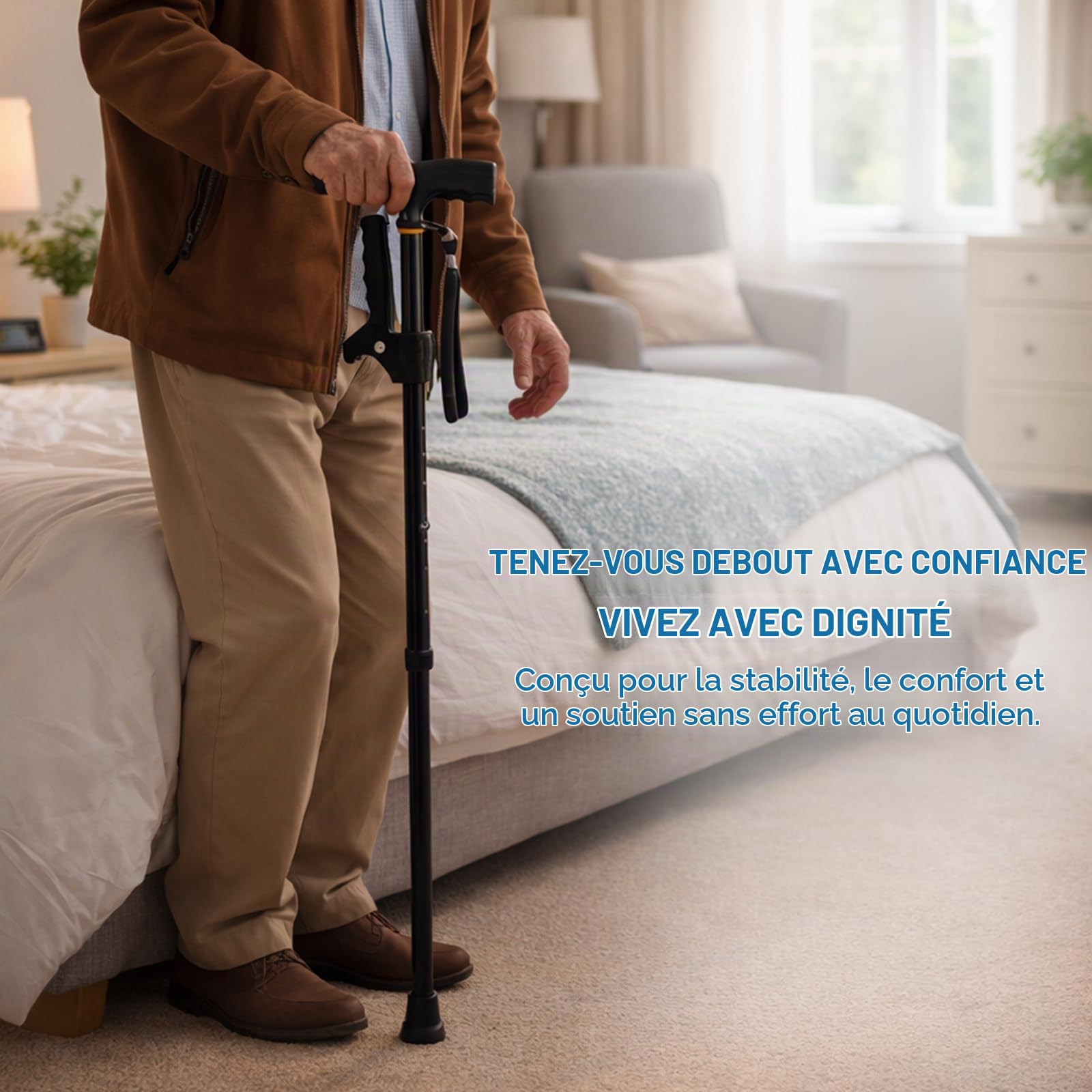 Béquille poignée support support support assist, support de béquille pour les personnes âgées, béquilles ou béquilles pour personnes handicapées, personnes âgées, personnes handicapées, convient pour