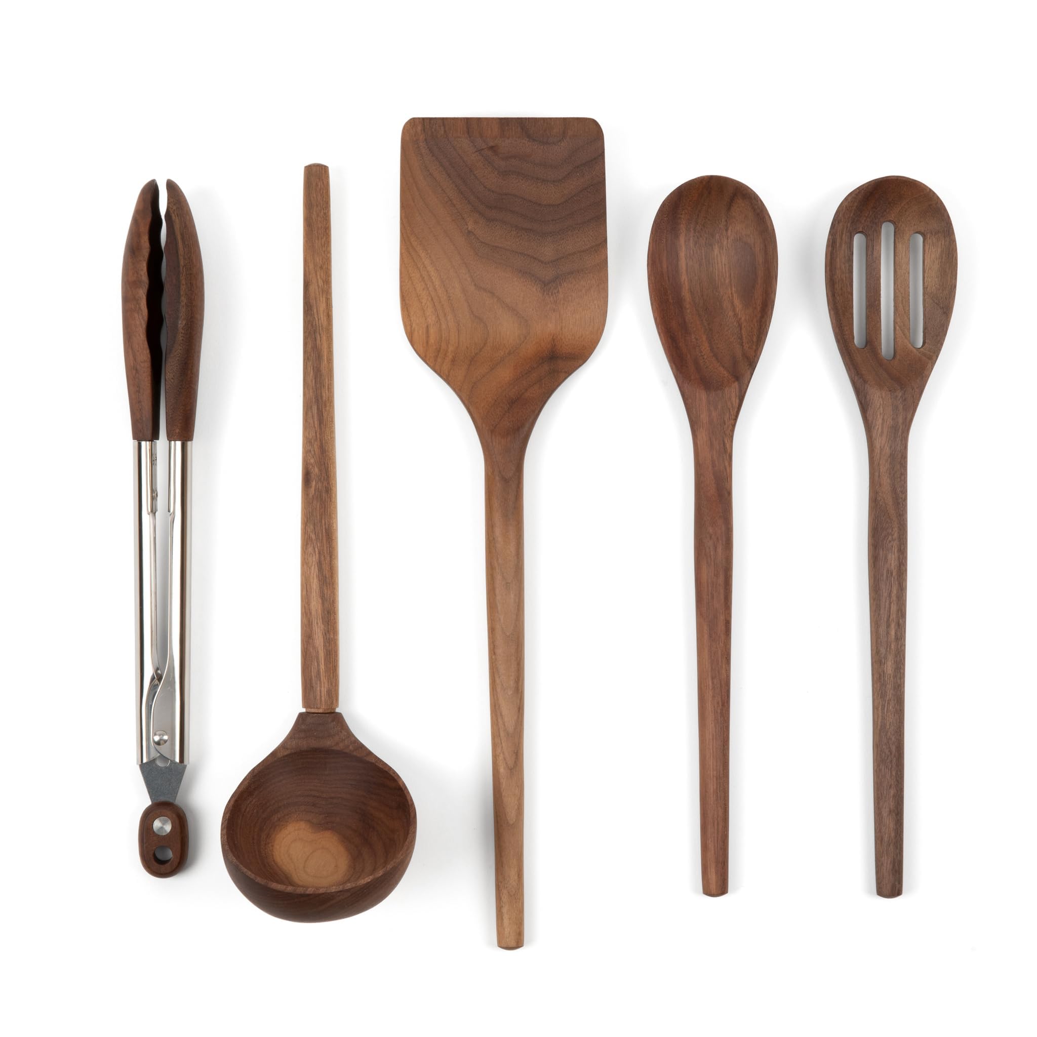 Salt & York Walnut 5-Piece Utensil Set