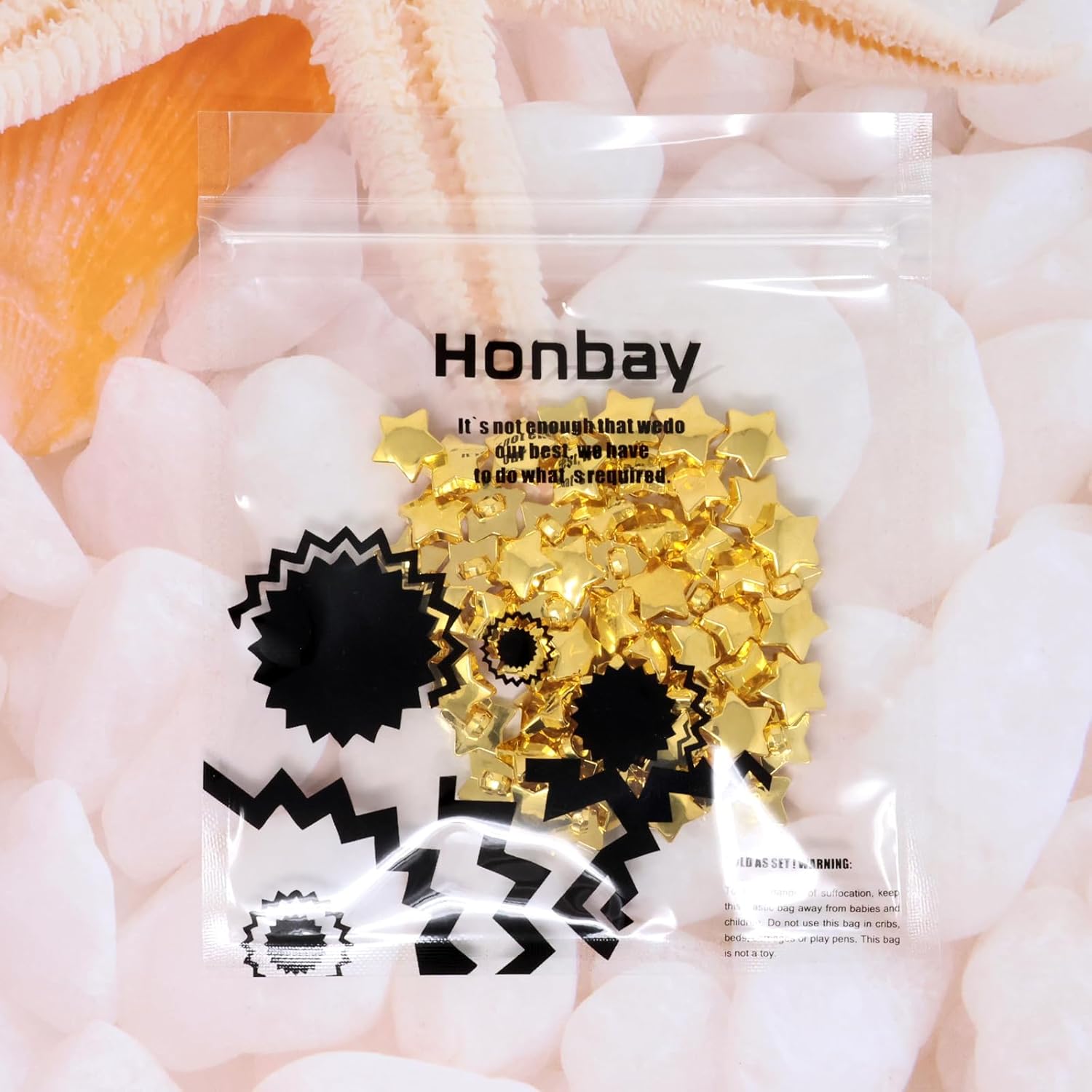 Honbay 60PCS Plastic Star Buttons Decorative Sewing Craft Buttons Embellishments for Scrapbooking Clothing DIY Craft and Other Projects (12mm) - Image 5