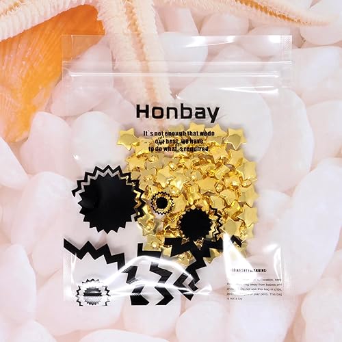 Miniatura 5 de Honbay 60 botones de estrella de plástico decorativos para manualidades, adornos para álbumes de recortes, ropa, manualidades y otros proyectos
