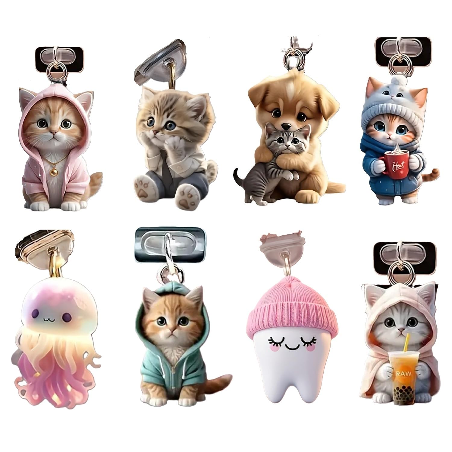Amazon | ダストプラグ アクリル製 8セット コネクタカバー 猫 Type-C