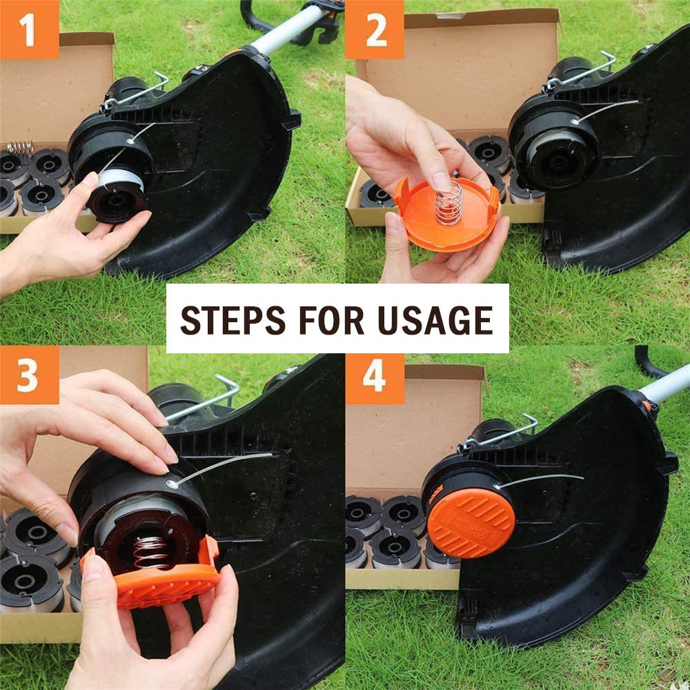 Cappucci Per Rocchetto Decespugliatore - 4 Pezzi Con Molle, Per Black-Decker, AFS, RC-100-P, In ABS - Foto 3