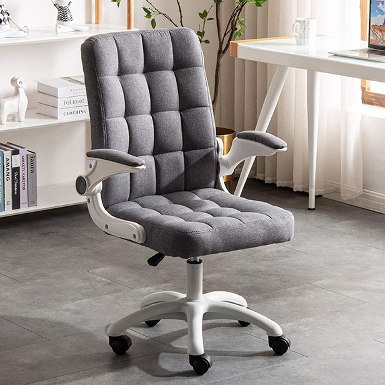 Chaise d'ordinateur confortable en lin pour le télétravail à la maison