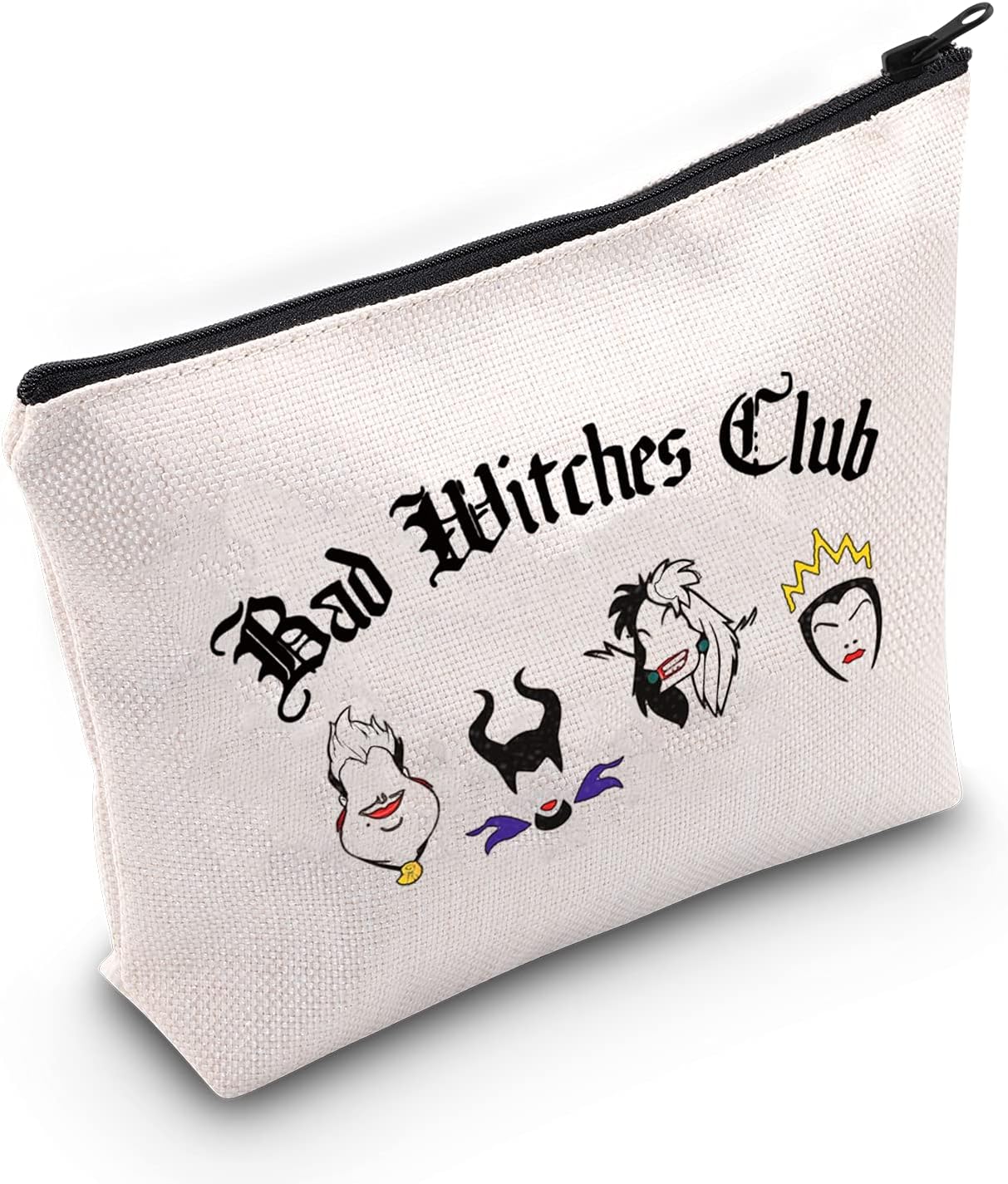 LEVLO Villains Graphic - Bolsa de maquillaje con cremallera para niños, diseño de villanos, Bad Witches Club,