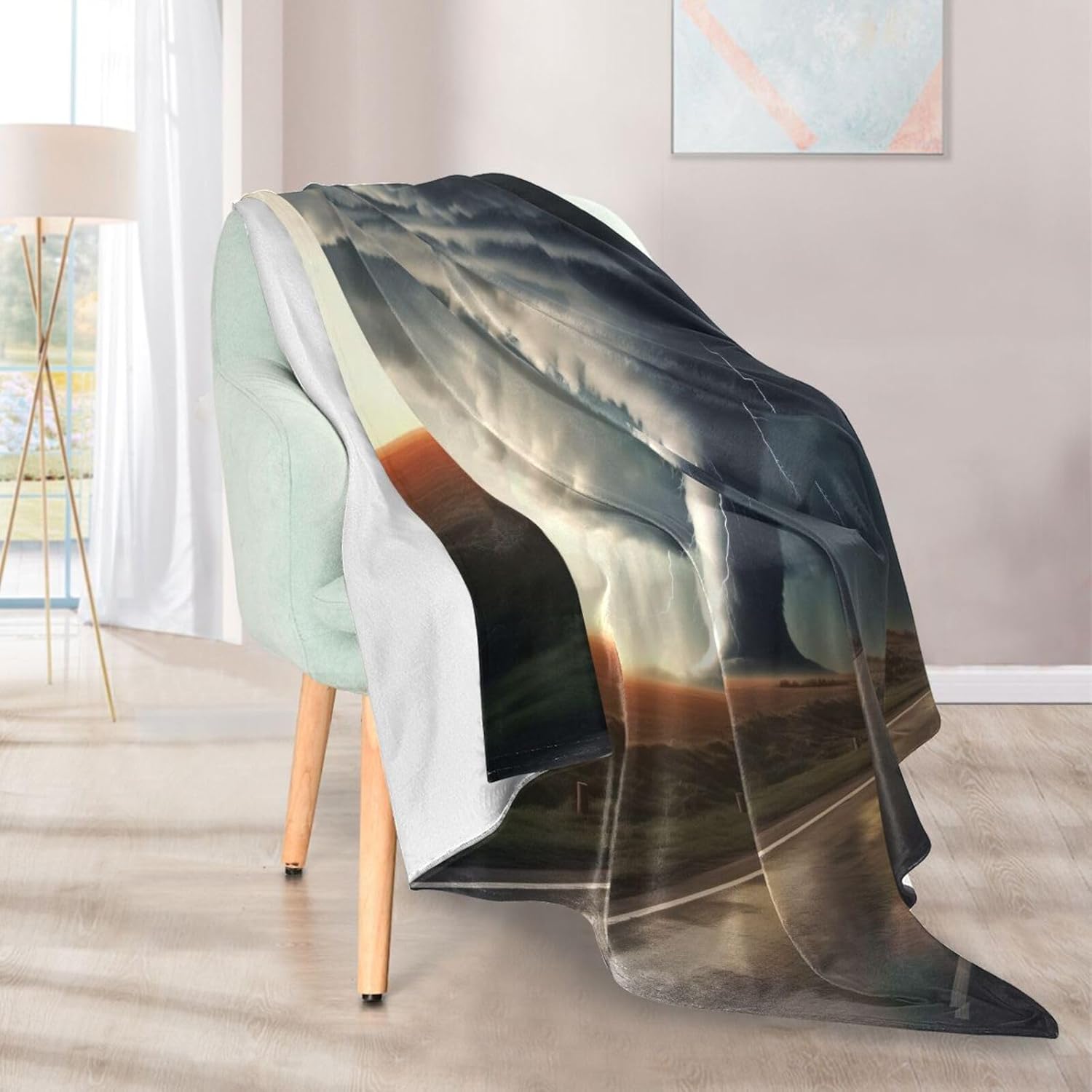 Black Tornado Blanket Soft Warm Cozy Blankets,50"x60" Lightweight All Season Fleece Throw Blanket for Bed or Sofa - Image 5