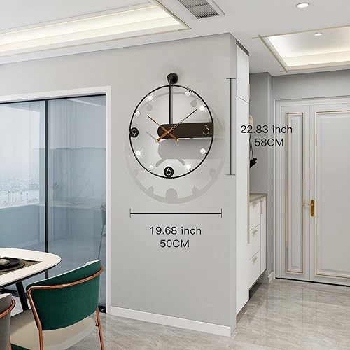 Miniatura 2 de JUJUDA Relojes de pared grandes para decoración de sala de estar, moderno reloj de pared negro grande para el hogar, cocina, dormitorio, decorativo,