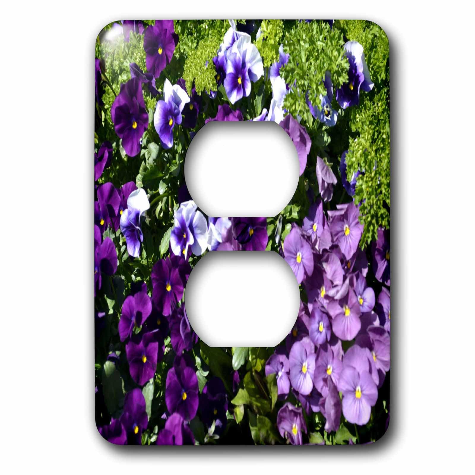 Cache-prise double fleurs violettes 3dRose lsp_22533_6 pour décoration