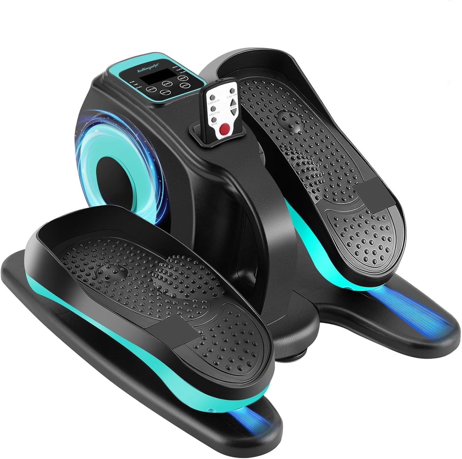 Under Desk Elliptical Machine, Electric Elliptical Trainer with LCD and Remote Control, Portable Seated Pedal Leg Exerciser for Seniors Adults