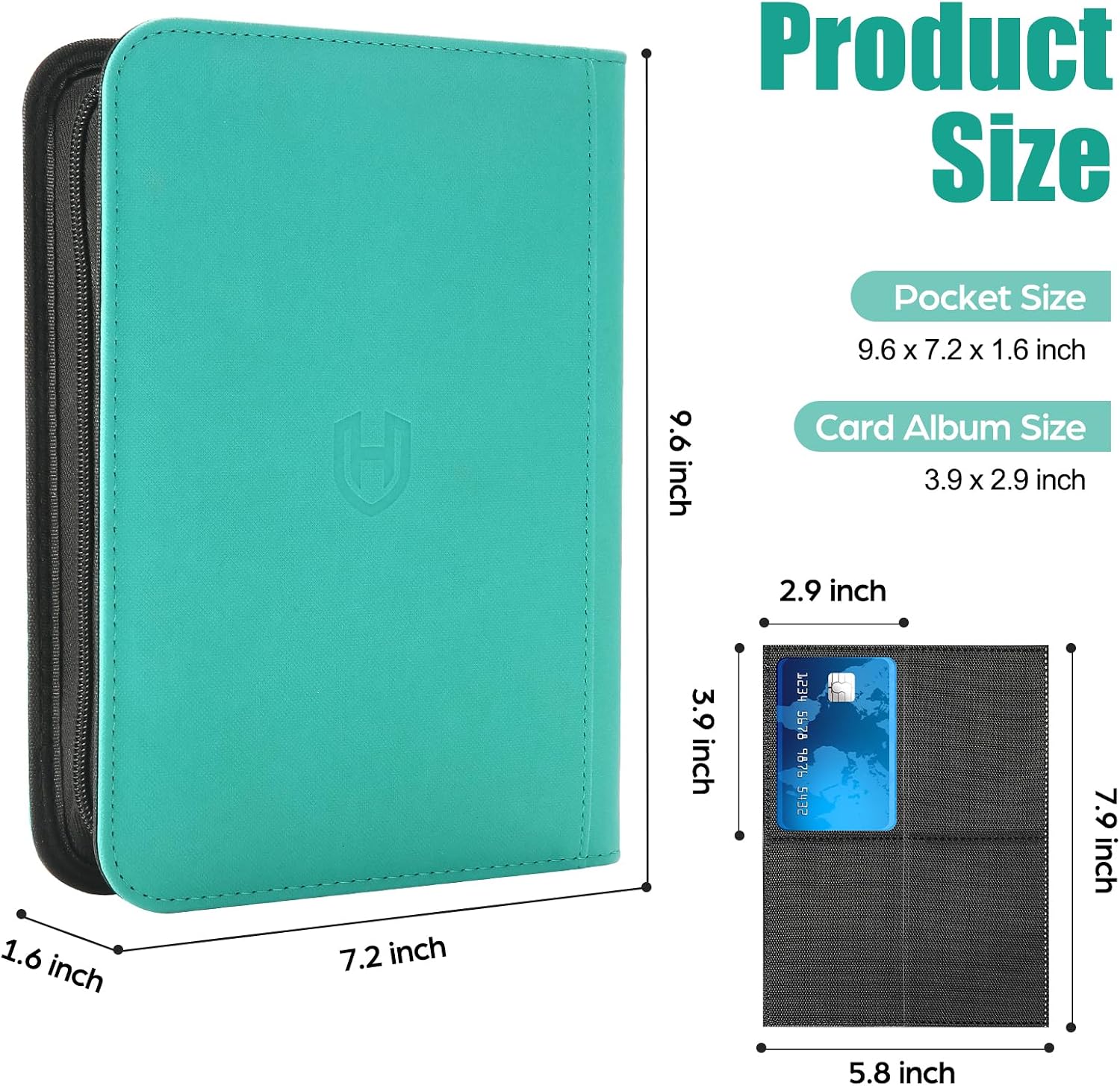 4 Pocket Card Binder with Zipper, 288 Pockets Trading Card Binder Book image 3