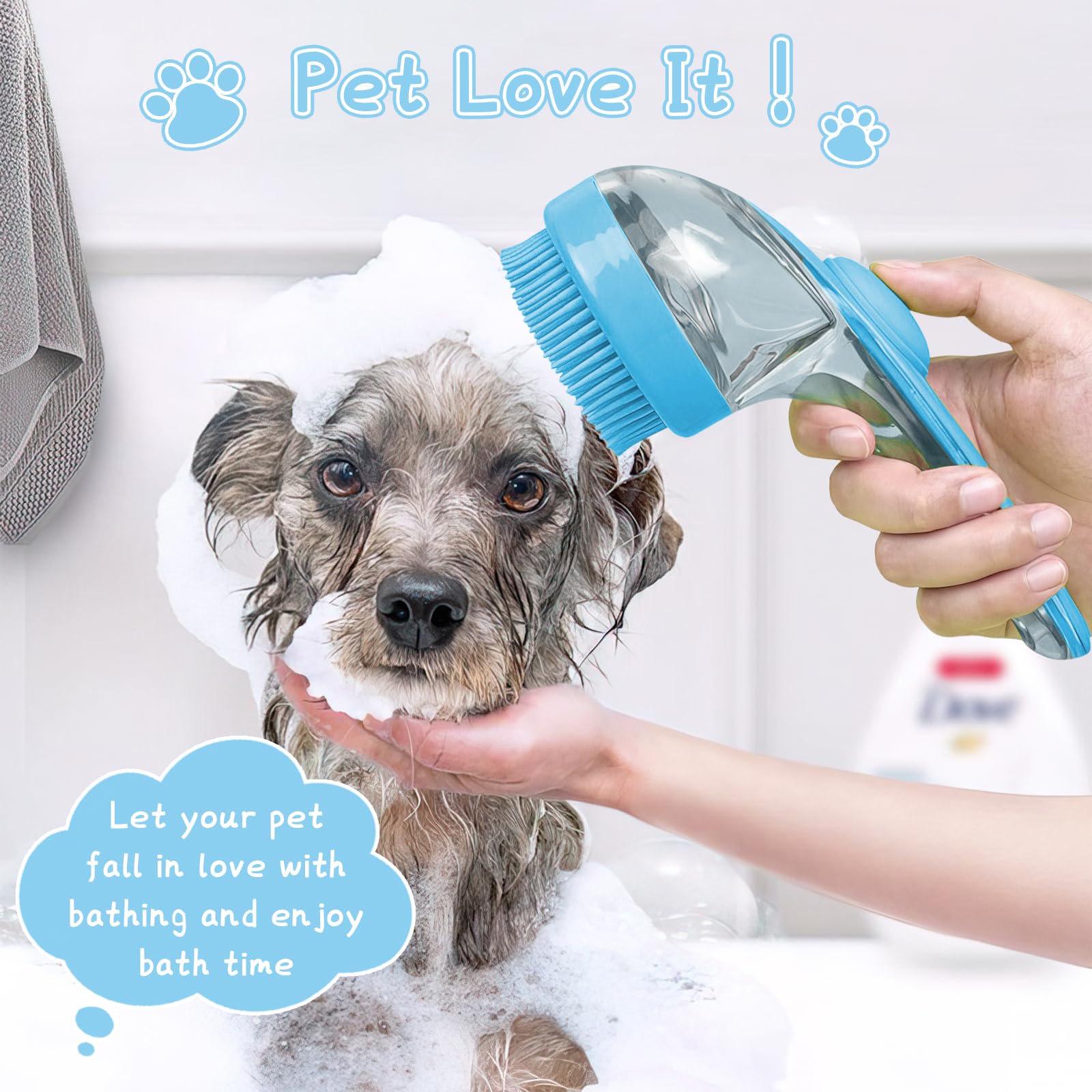 3Pcs Shampoo Massage Dog Bath Brush Set - Image 2