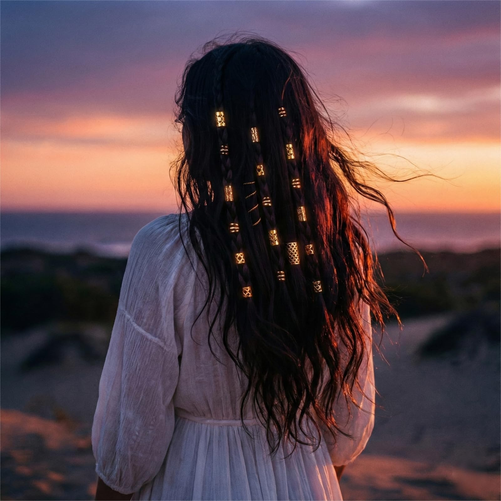 Lot de 90 bijoux de cheveux pour tresses et dreadlocks avec anneaux, manchettes, pinces à breloques, perles – Décorations de cheveux élégantes pour femmes, accessoires pour festivals, fêtes, mariages