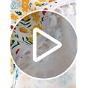 Image of Cortina Floral Light-Filtering 100% Cotton Curtains 7 feet Long Set of 2 for Door [ Opacity: 50-60%, Color: Yellow, 180 GSM ]