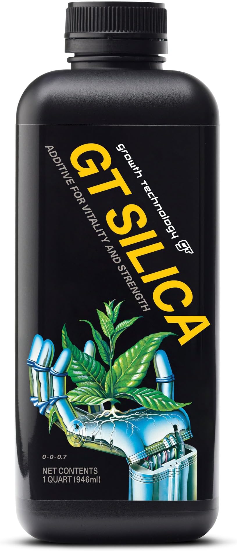 Growth Technology GT Silica Liquid Mineral Additive w/Potassium Silicate for Plant Support, Strong Roots & Healthy Foliage – Indoor Houseplants, Outdoor Gardens, Trees & Lawn Care – 1 Quart (946 ml)