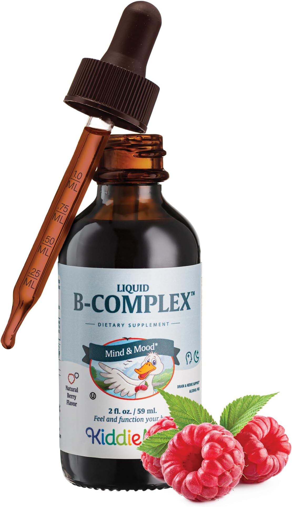 Maxi Health Liquid Vitamin B Complex – 9 Essential B Vitamins Including B1 B6 B12 Drops – Supports Energy, Brain Function, & Immune Function Raspberry Kosher, 2 fl. oz.