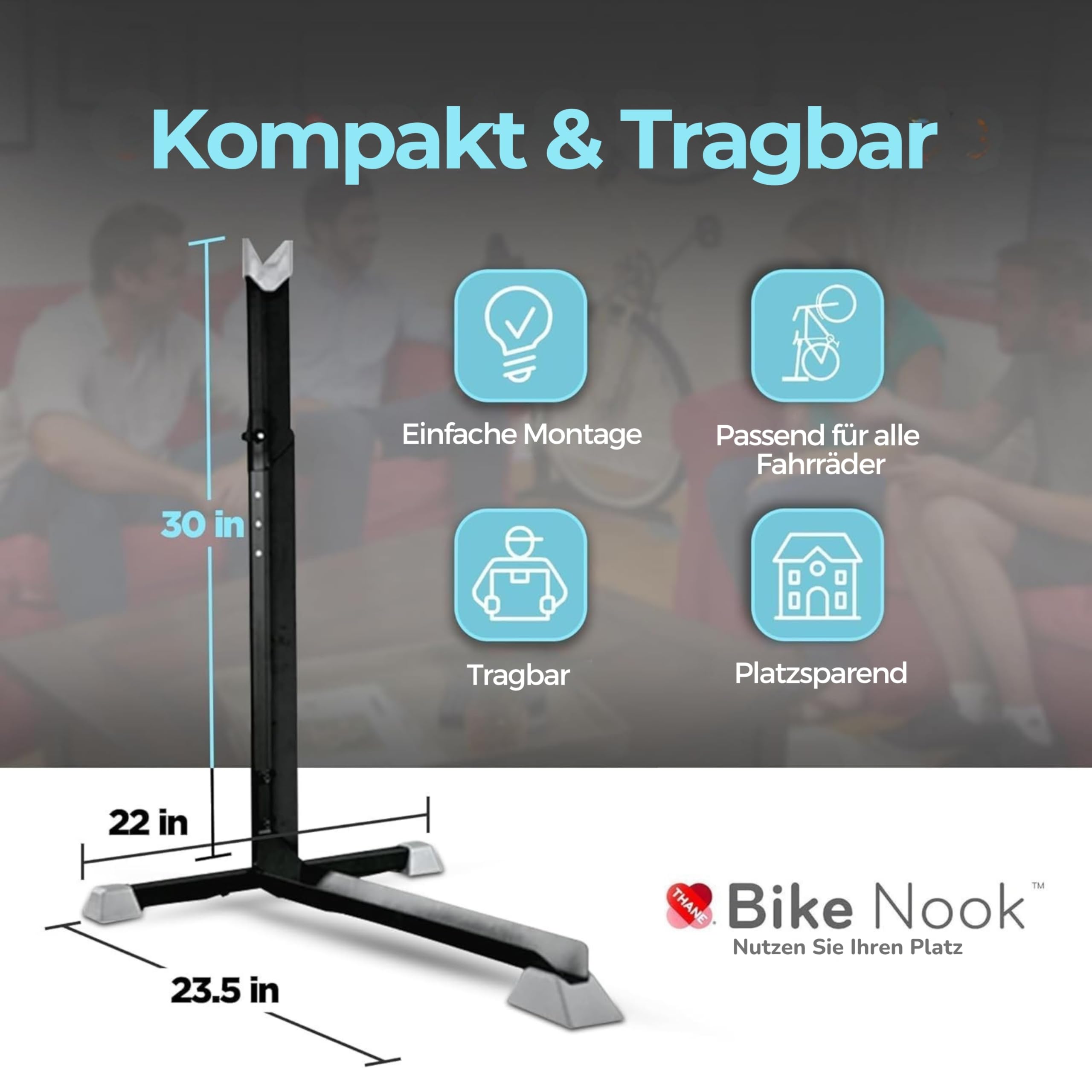 Bike Nook Vertikaler Fahrradständer Platzsparende Halterung Für Innenräume Und Garage Freistehend Höhenverstellbar Ohne Bohren Schwarz