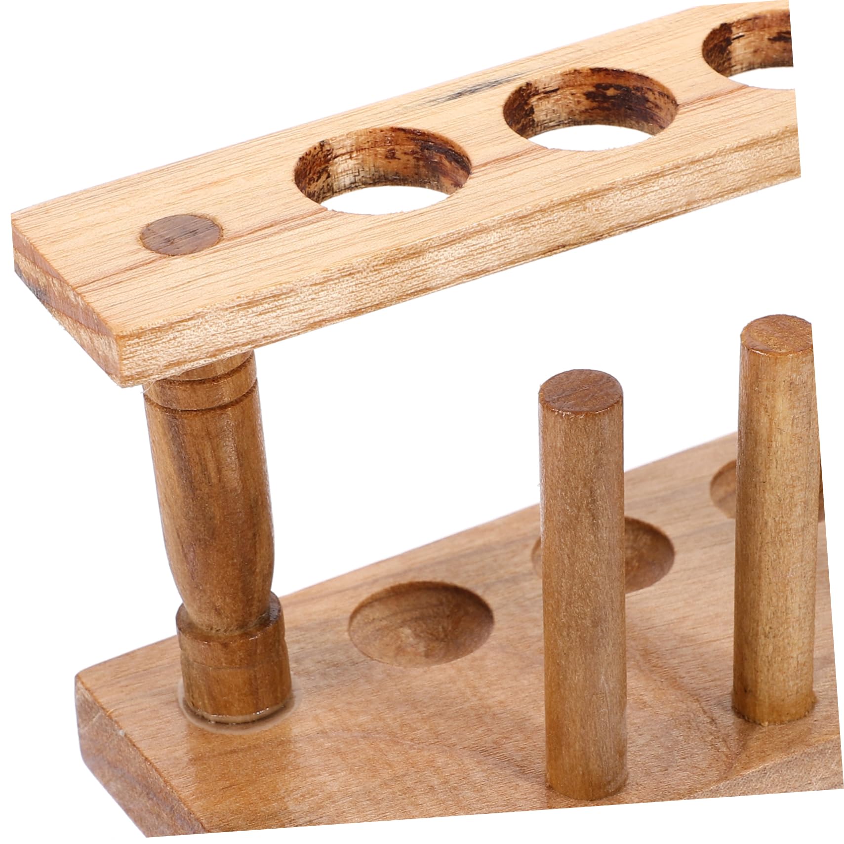 GLEAVI 5pezzi Porta Provette Legno Con Rack Per Provetta Da Laboratorio Design Elegante e Robusto Supporto Per Stoccaggio Provette Per Laboratori e Attività Scolastiche