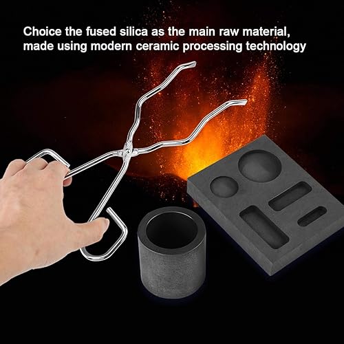 Miniatura 3 de Juego de 4 piezas de crisol de grafito, juego de moldes de lingote de alta pureza de grafito para fundición de antorcha de metal, oro, plata y