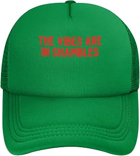 Black Trucker Hats Women Mesh Adjustable Snapback Hat for Men & Women The Vibes are in shambles Baseball Cap