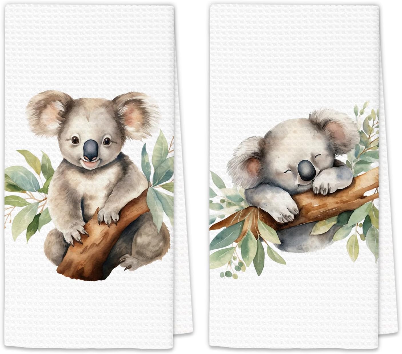 Koala Gifts Kitchen Towels Set of 2, Koala Hand Towels, Funny Cute Animal Koalas Decorative Dish Tea Towel for Kitchen, Gifts for Koalas Lovers Girls, CuteKoala Kids Bathroom Decor, 16x24In